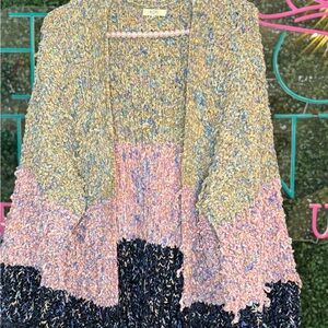 Kori‎ Chunky Multicolor Knit Cardigan NWOT S/M Multicolor